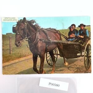 Amish Country Horse & Buggy Family 1970s Postcard Lancaster PA 1974 Photo